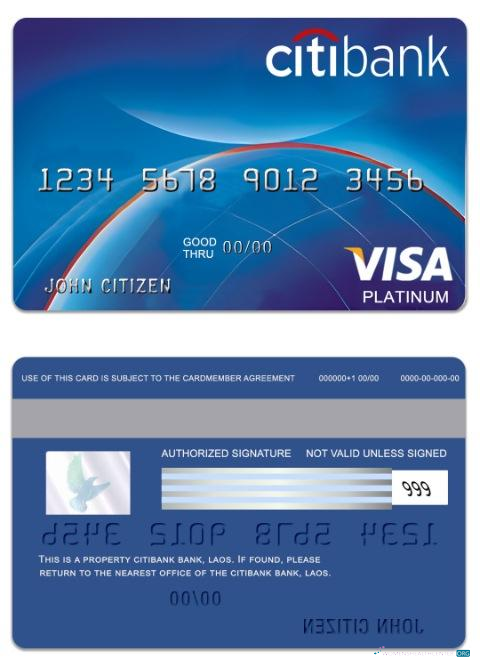 Download Laos PayPower bank visa platinum card Photoshop template